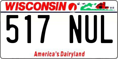WI license plate 517NUL