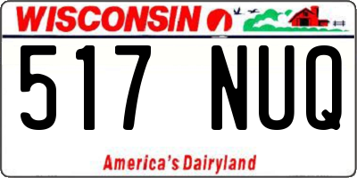 WI license plate 517NUQ