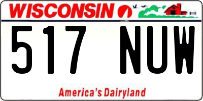 WI license plate 517NUW