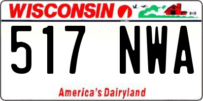 WI license plate 517NWA