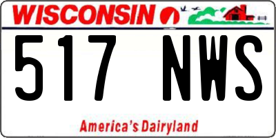 WI license plate 517NWS