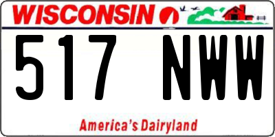WI license plate 517NWW