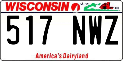 WI license plate 517NWZ