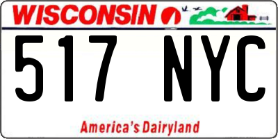 WI license plate 517NYC