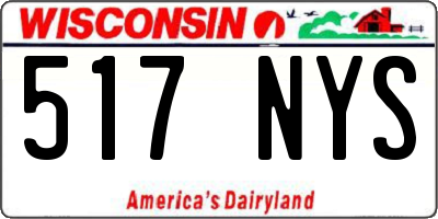 WI license plate 517NYS