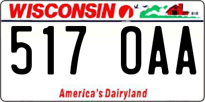 WI license plate 517OAA