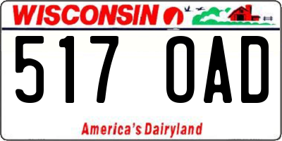 WI license plate 517OAD