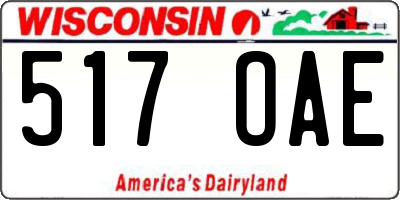 WI license plate 517OAE