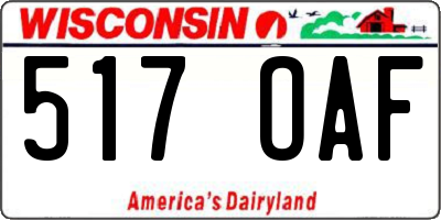 WI license plate 517OAF