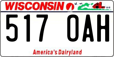 WI license plate 517OAH
