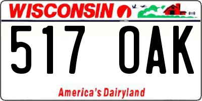 WI license plate 517OAK