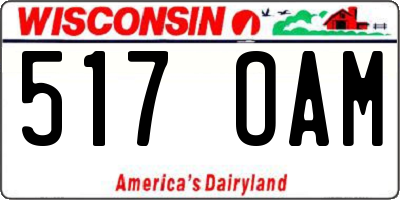 WI license plate 517OAM