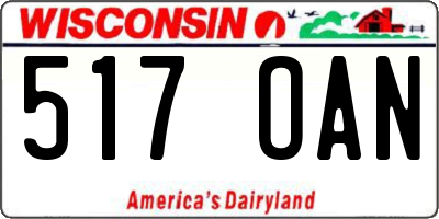 WI license plate 517OAN
