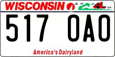 WI license plate 517OAO