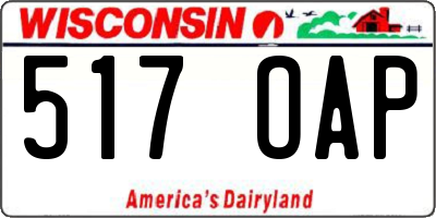 WI license plate 517OAP