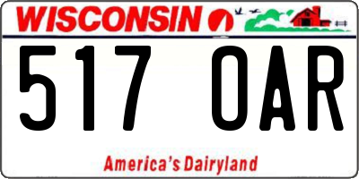 WI license plate 517OAR