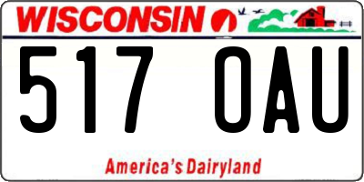 WI license plate 517OAU
