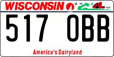 WI license plate 517OBB