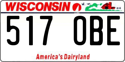 WI license plate 517OBE