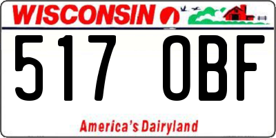 WI license plate 517OBF
