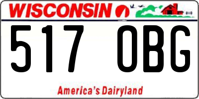 WI license plate 517OBG
