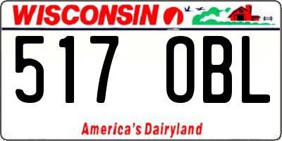 WI license plate 517OBL