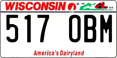 WI license plate 517OBM
