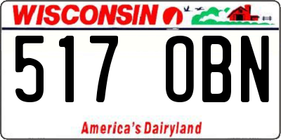 WI license plate 517OBN