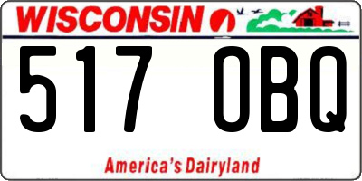 WI license plate 517OBQ