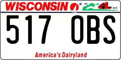 WI license plate 517OBS