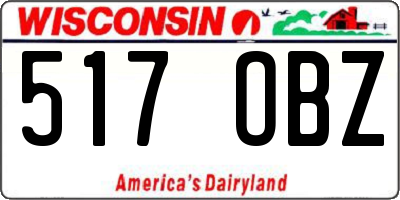 WI license plate 517OBZ