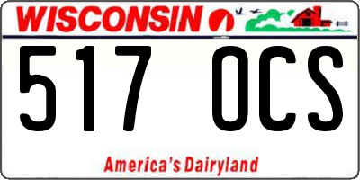 WI license plate 517OCS