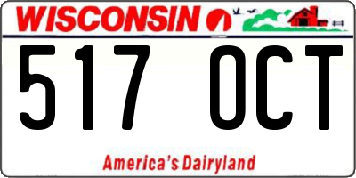 WI license plate 517OCT