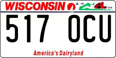 WI license plate 517OCU