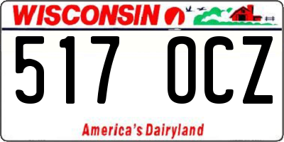 WI license plate 517OCZ