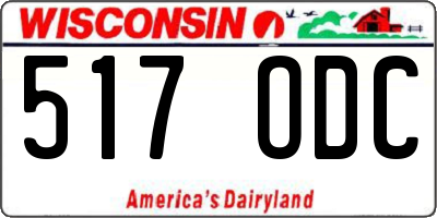 WI license plate 517ODC