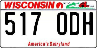 WI license plate 517ODH