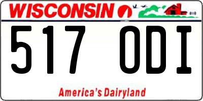 WI license plate 517ODI
