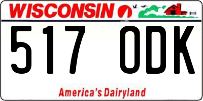 WI license plate 517ODK