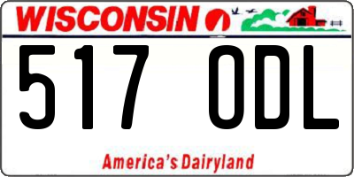 WI license plate 517ODL