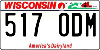 WI license plate 517ODM