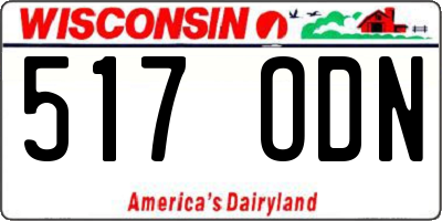 WI license plate 517ODN