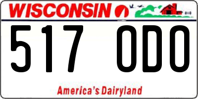 WI license plate 517ODO