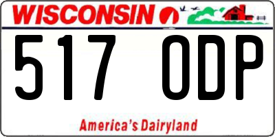 WI license plate 517ODP