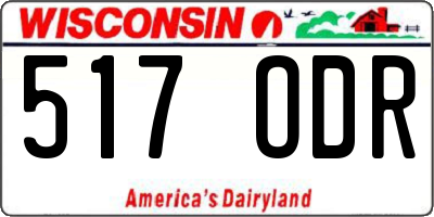 WI license plate 517ODR