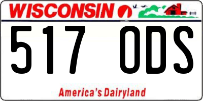 WI license plate 517ODS