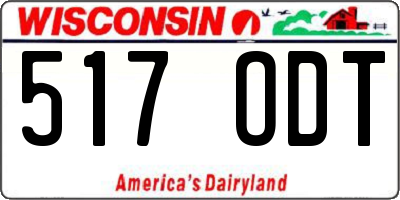 WI license plate 517ODT