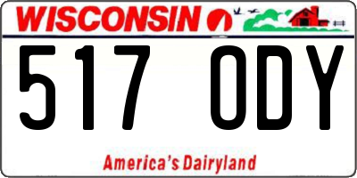 WI license plate 517ODY