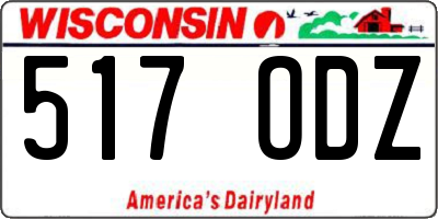WI license plate 517ODZ