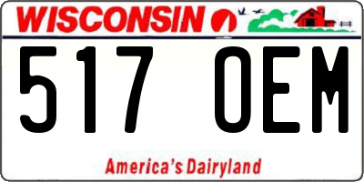WI license plate 517OEM